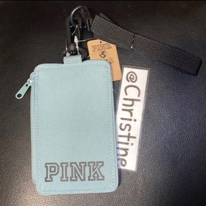 New VS PINK ID Holder & Lanyard Sea Salt Green